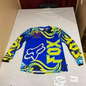 Fox XXL New Racing blue and yellow motocross jersey long sleeves. SKU499